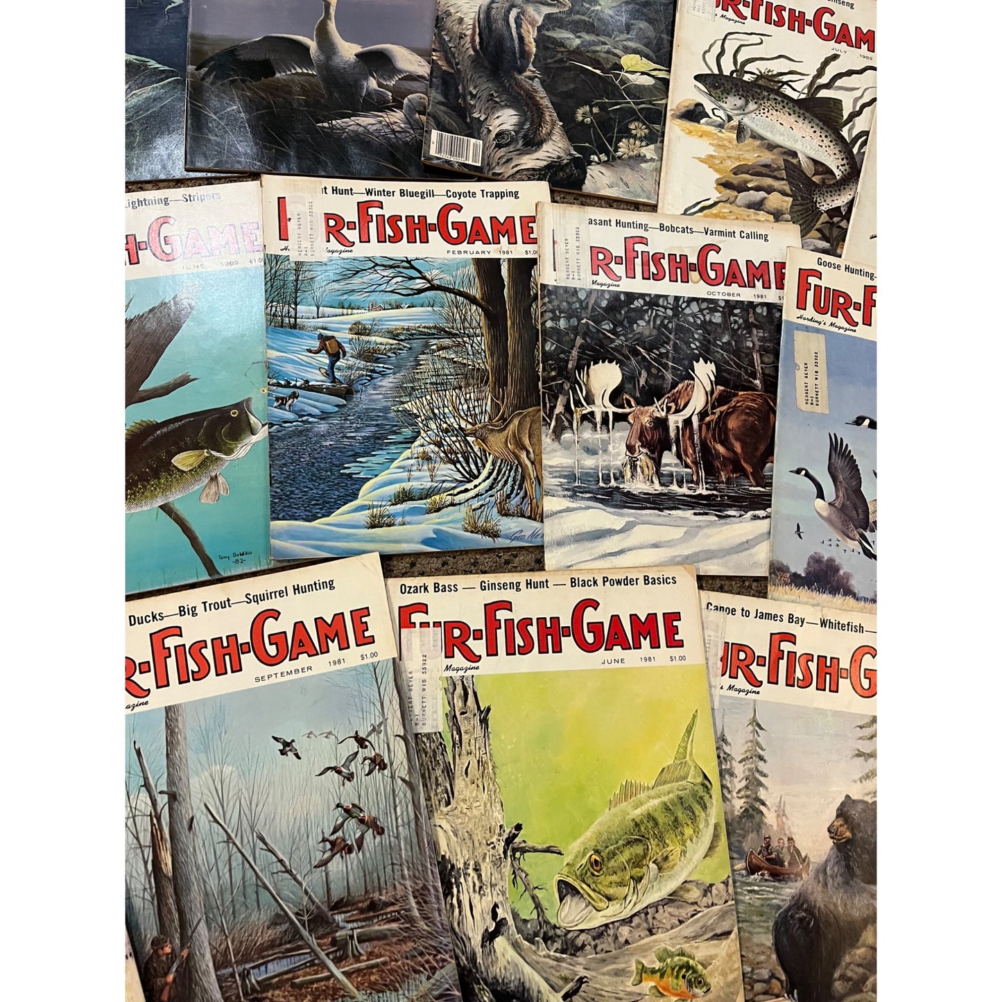 Vintage 1970s-90s Fur, Fish, & Game Lot (38) Hunting Fishing Outdoorsman Magazines