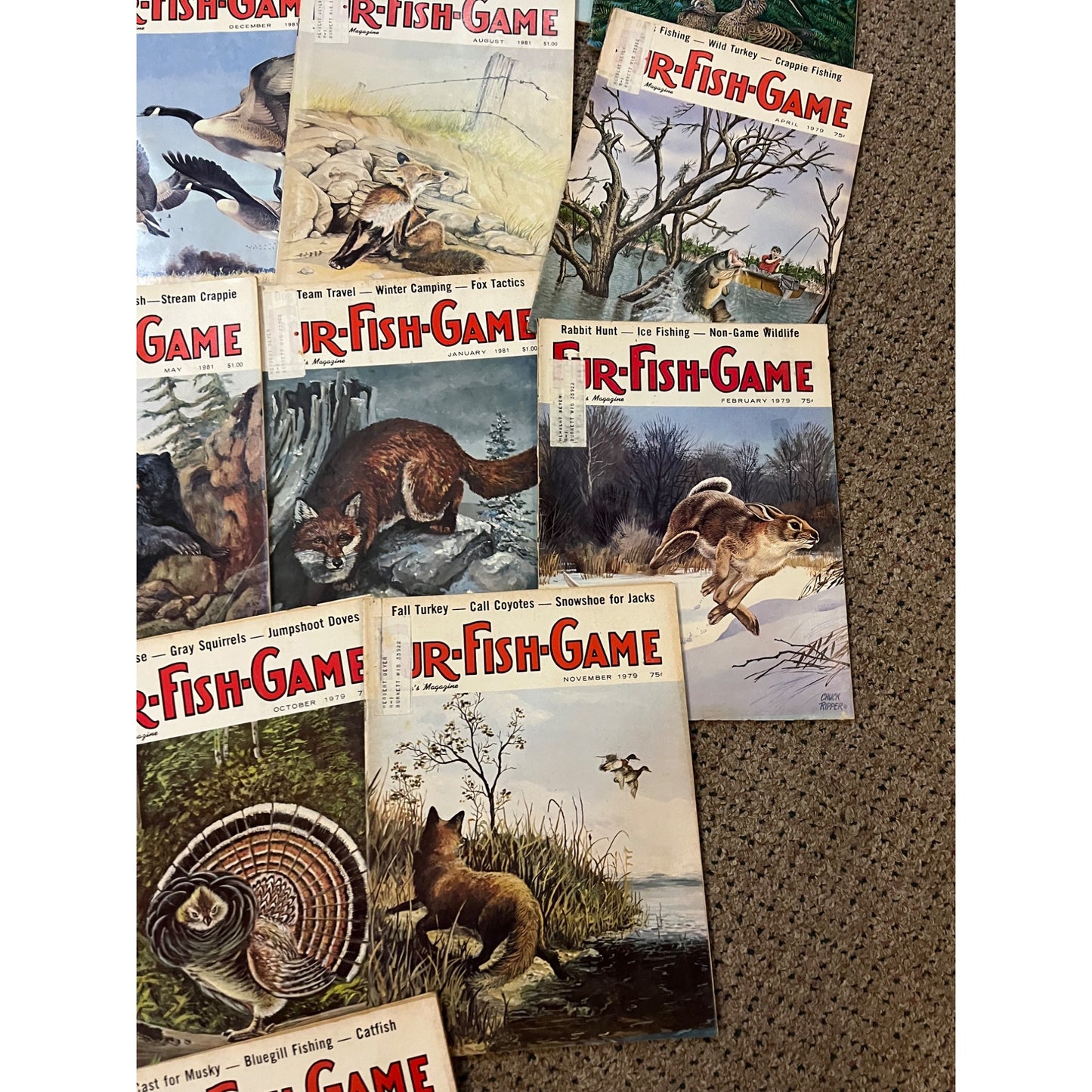 Vintage 1970s-90s Fur, Fish, & Game Lot (38) Hunting Fishing Outdoorsman Magazines