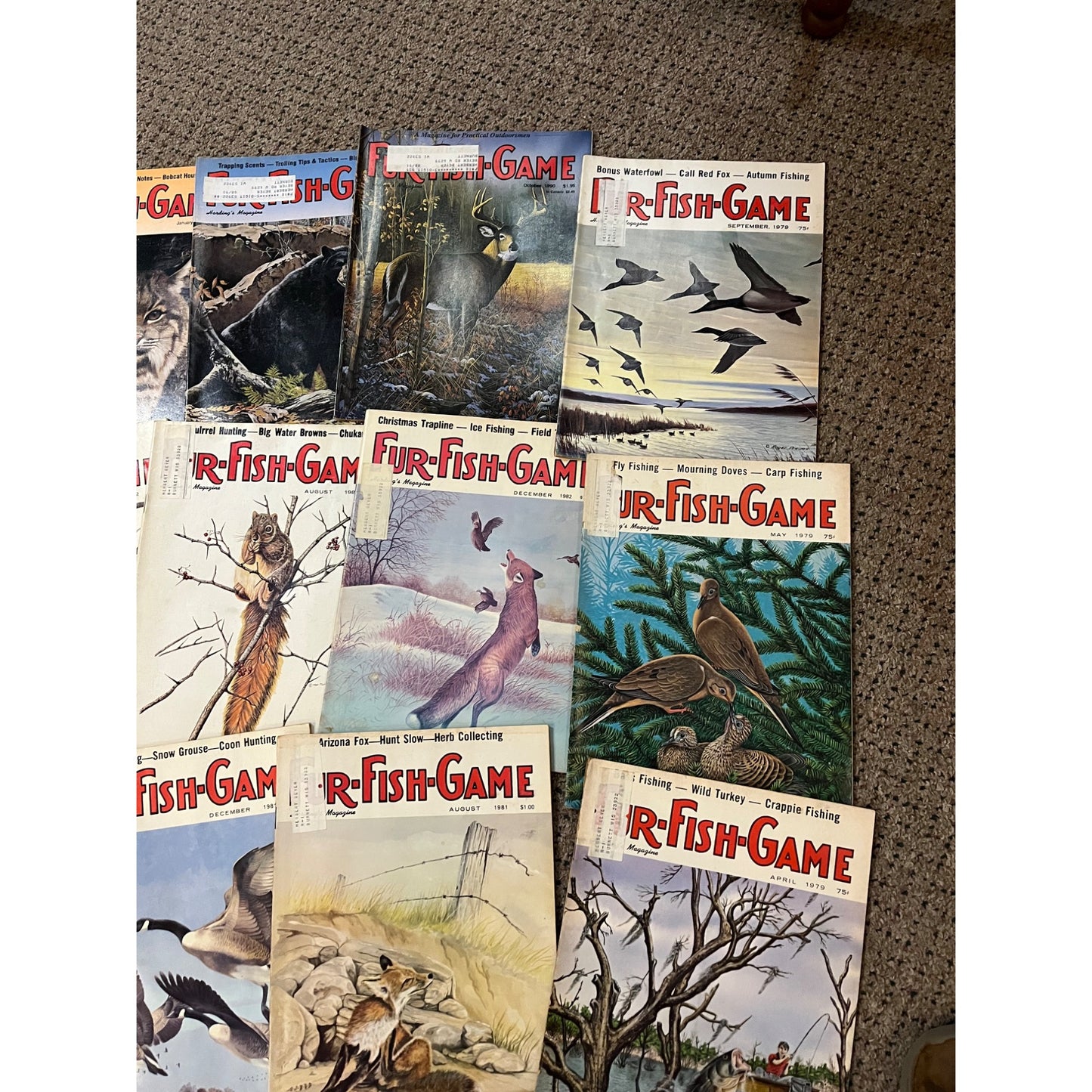 Vintage 1970s-90s Fur, Fish, & Game Lot (38) Hunting Fishing Outdoorsman Magazines