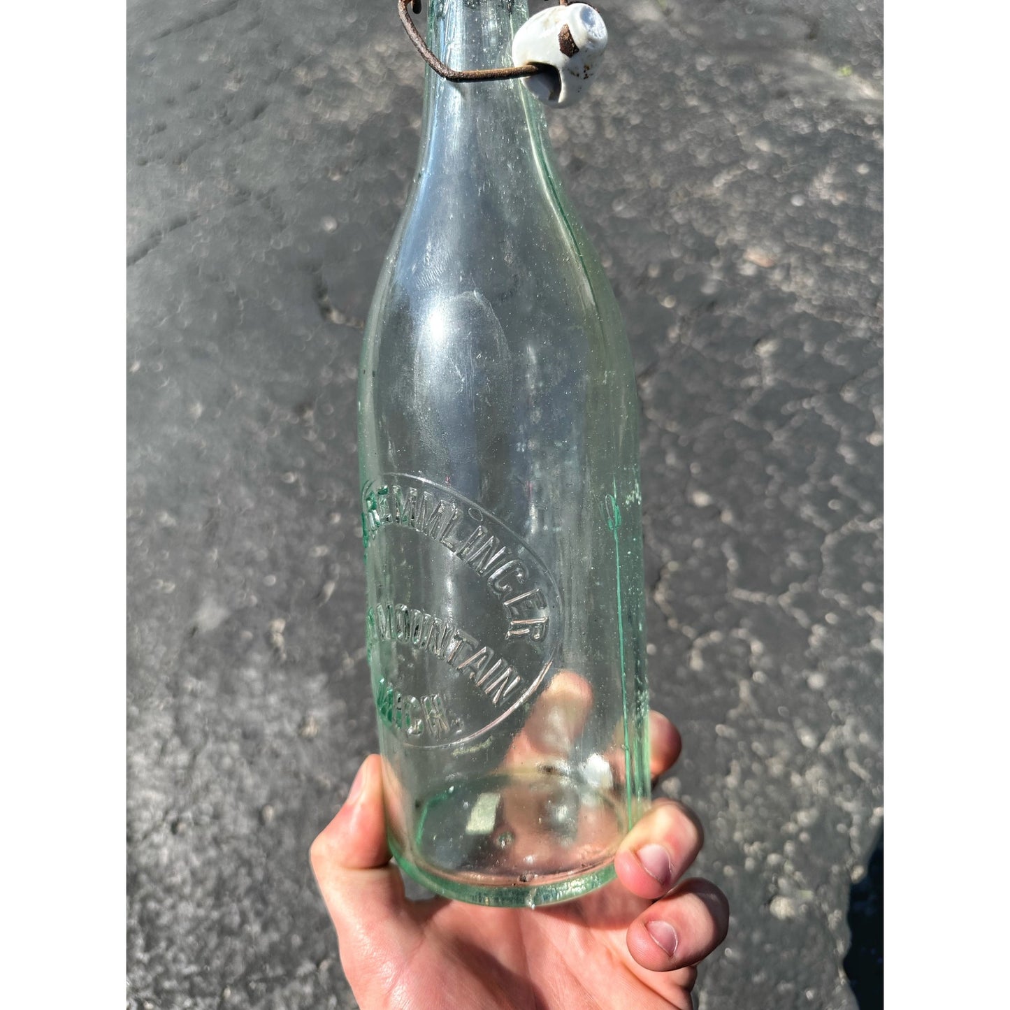 SCARCE Pre-Pro 1890s Mrs A Remmlinger Iron Mountain Mich. UP Saloon Beer Bottle