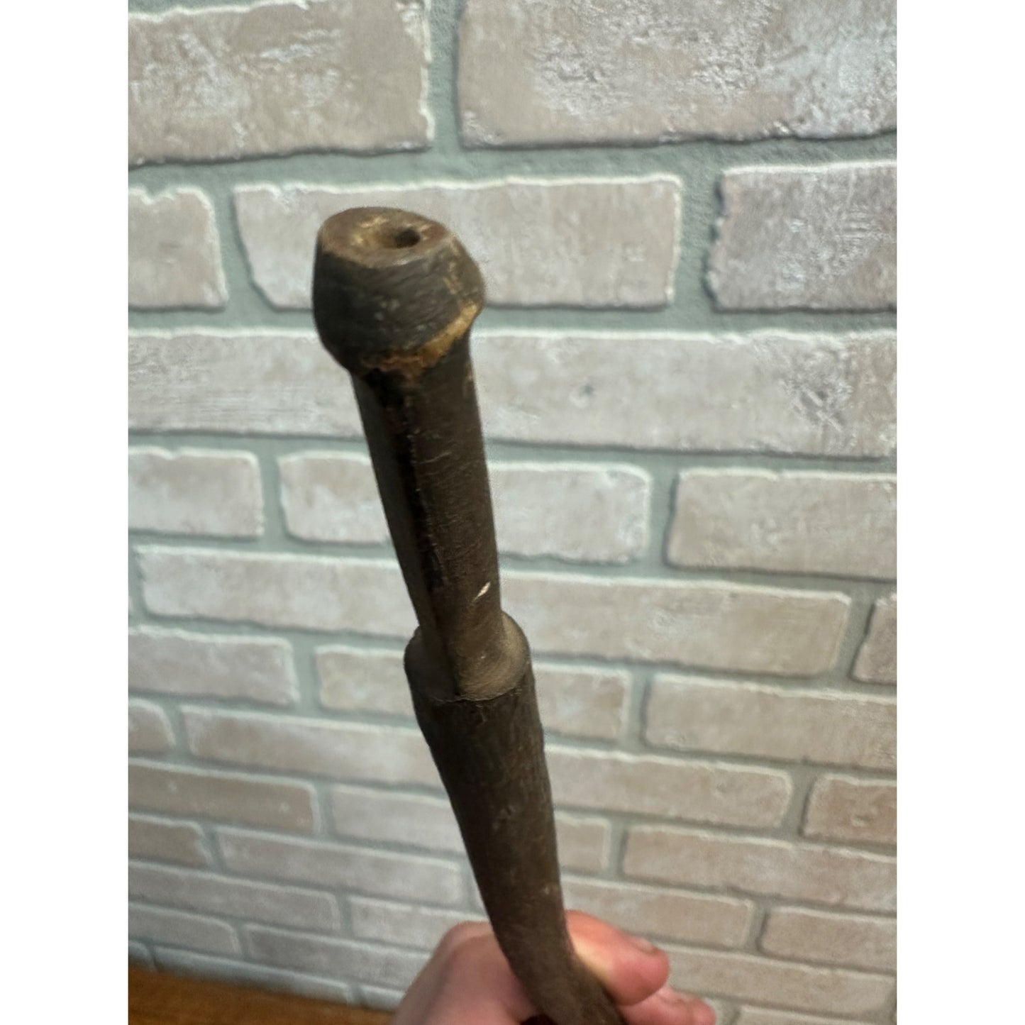Vintage Early 1900s Hand Carved Wooden Stick Wood 17" Smoking Pipe