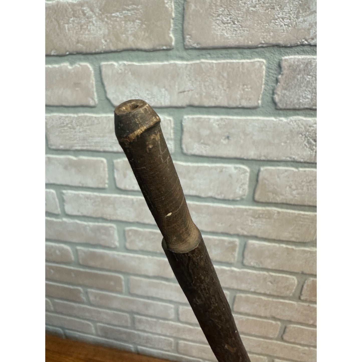 Vintage Early 1900s Hand Carved Wooden Stick Wood 17" Smoking Pipe