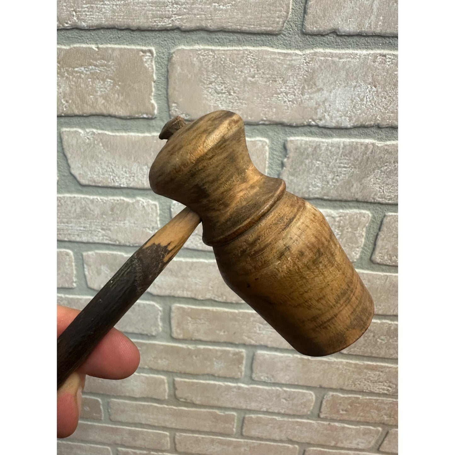 Vintage Early 1900s Hand Carved Wooden Stick Wood 17" Smoking Pipe