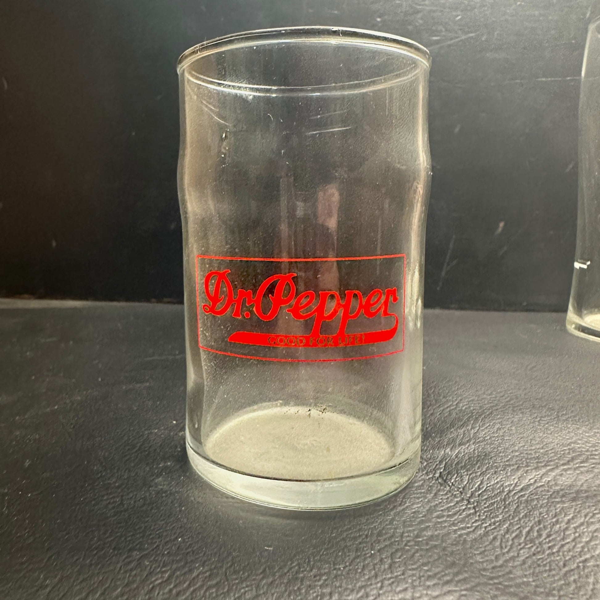 Vintage Dr Pepper Good For Life Red ACL Soda Fountain Glass 3-1/2"