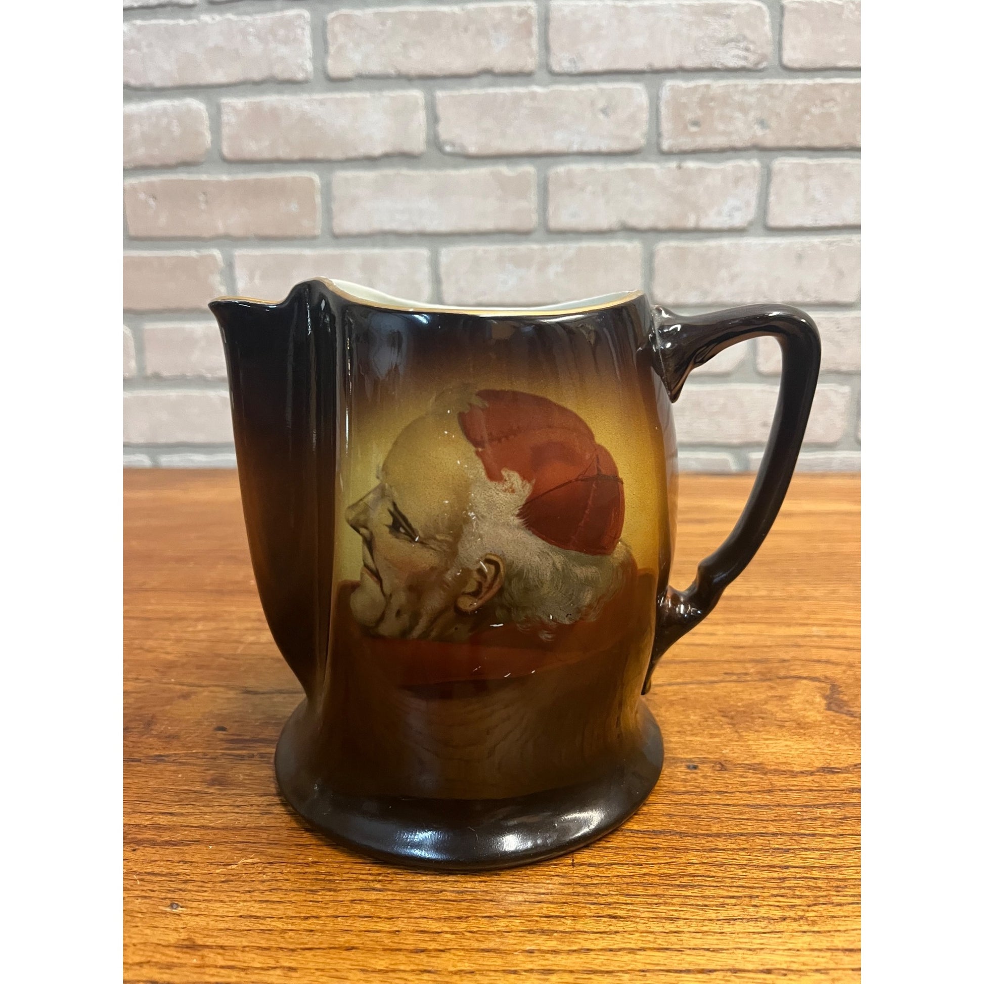 Antique Warwick Ioga Beer Cider Pitcher - Priest Monk Friar 7" Tall