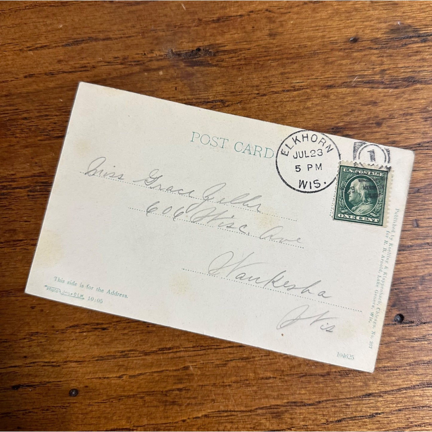 Vintage c1909 Otto Young Residence Lake Geneva Wisconsin Wis Original Postcard WI