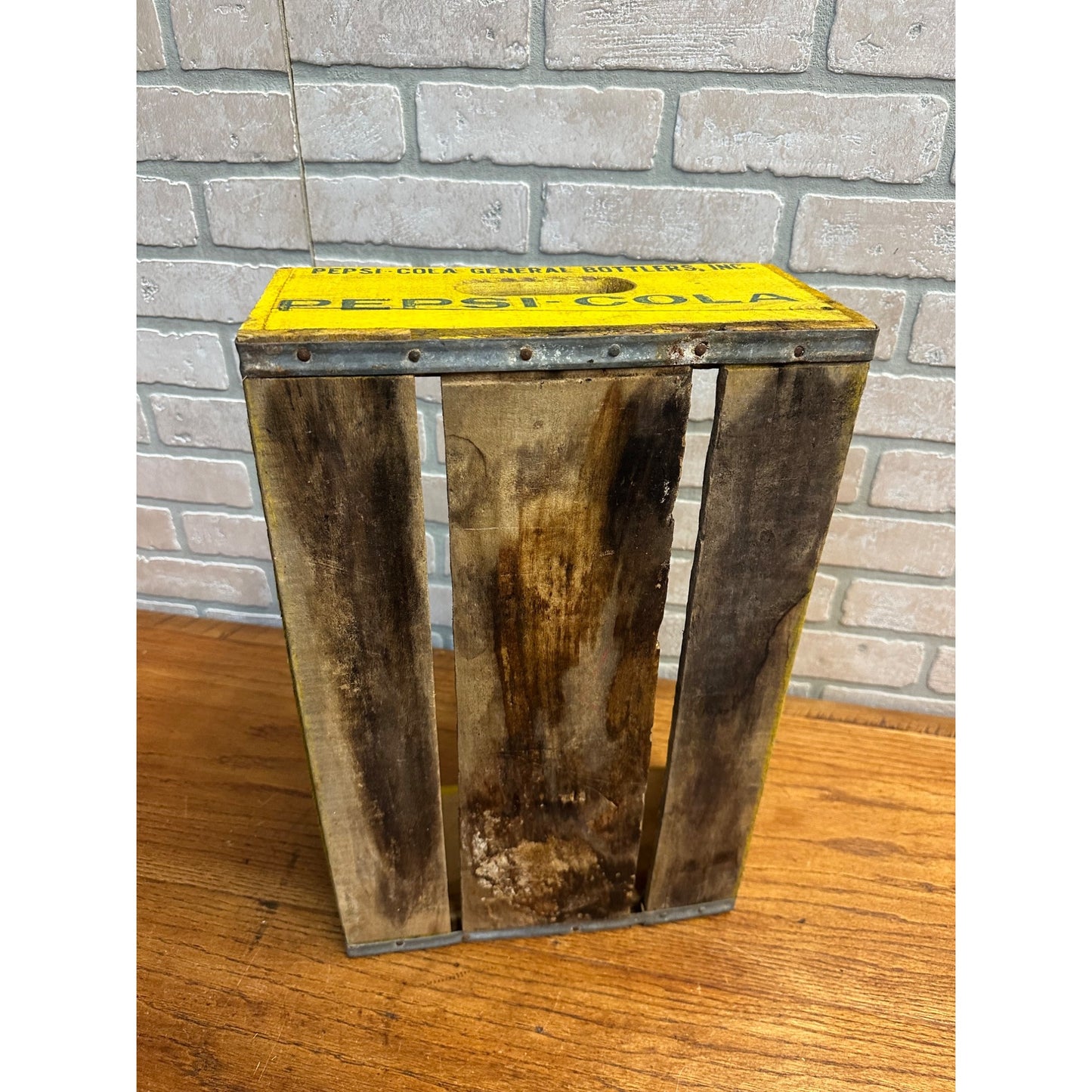 Vintage Wooden Soda Crate Pepsi-Cola Bottle Carrier Wood Box - Great Condition