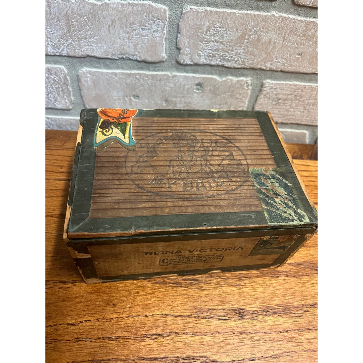 Vintage 1920s My Daisy Wooden Cigar Box Port Washington Wis Wisconsin Zausch