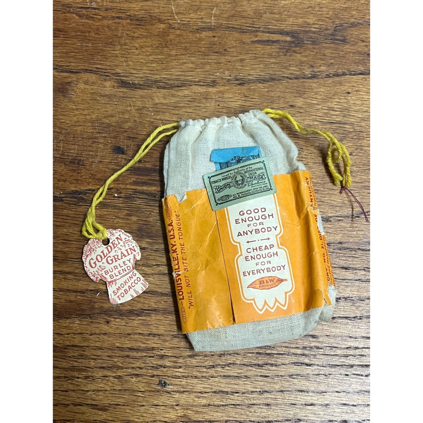 Vintage Golden Grain Burley Blend Smoking Tobacco Bag Empty Advertising