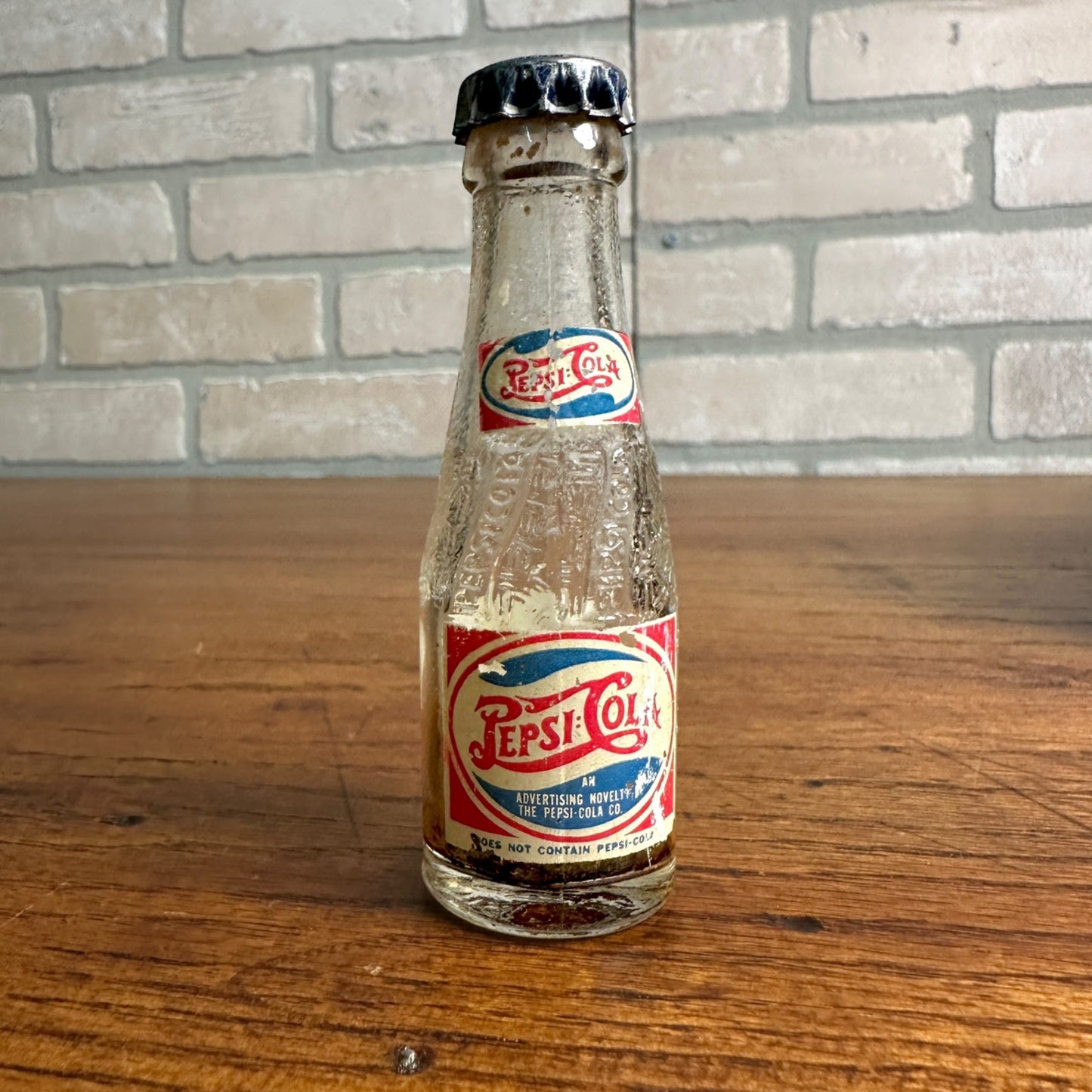 Rare Pepsi Cola Mini Bottle 1930's 1940's Double Dot Litho Cap Soda