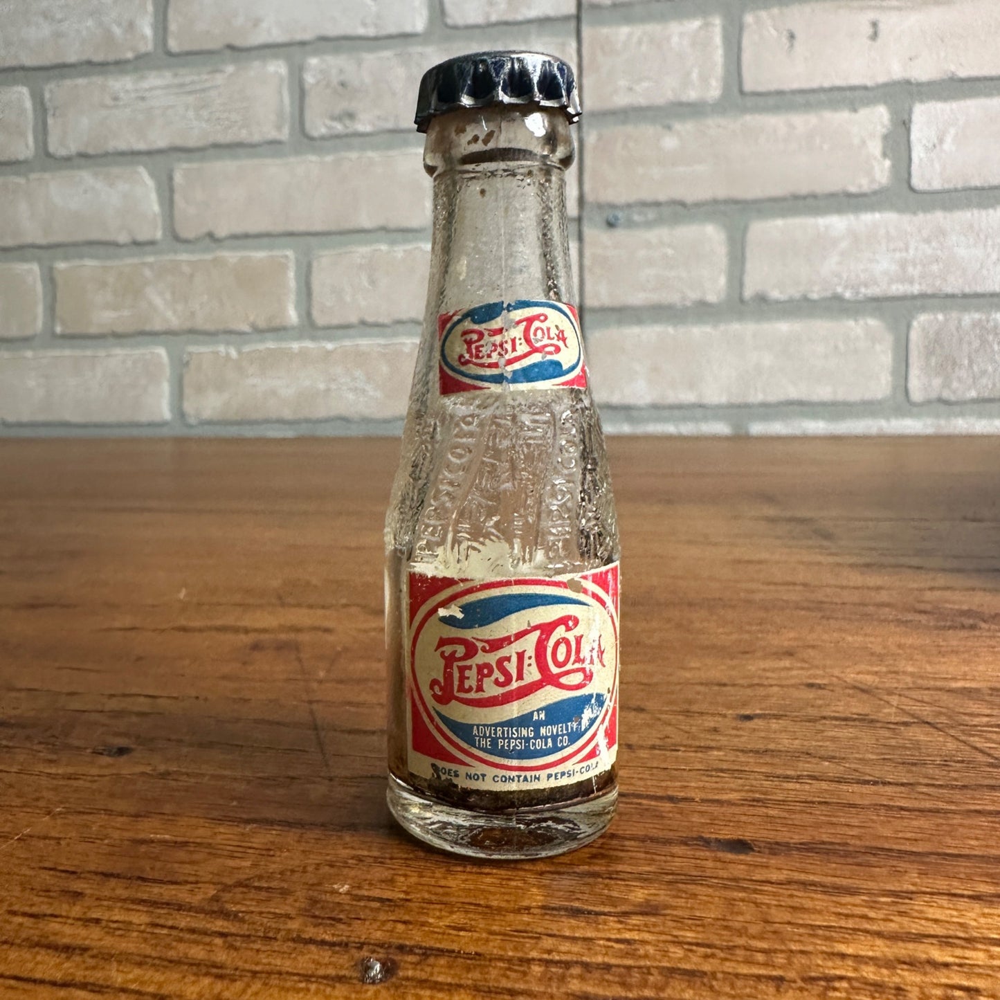 Rare Pepsi Cola Mini Bottle 1930's 1940's Double Dot Litho Cap Soda