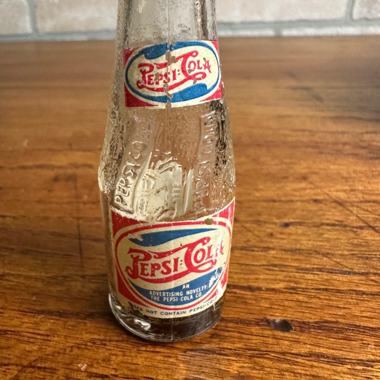 Rare Pepsi Cola Mini Bottle 1930's 1940's Double Dot Litho Cap Soda
