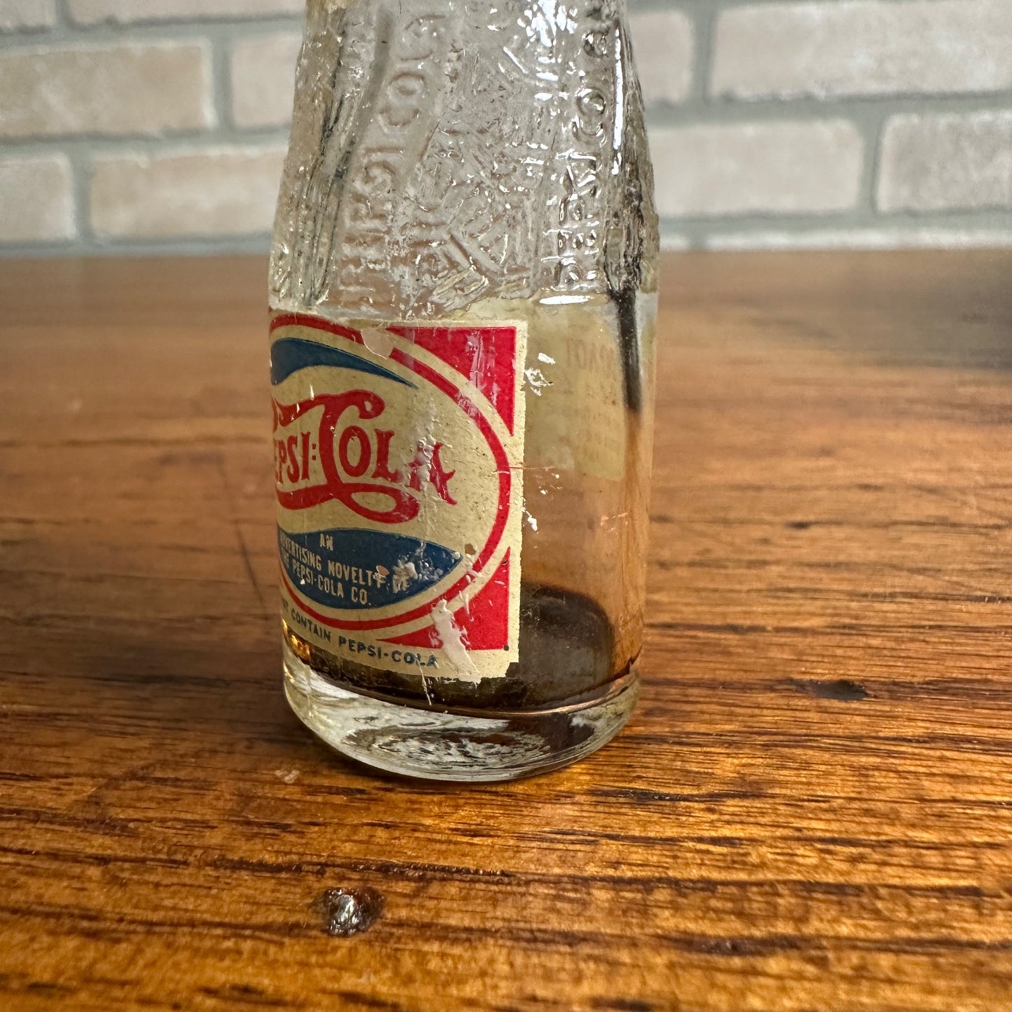 Rare Pepsi Cola Mini Bottle 1930's 1940's Double Dot Litho Cap Soda