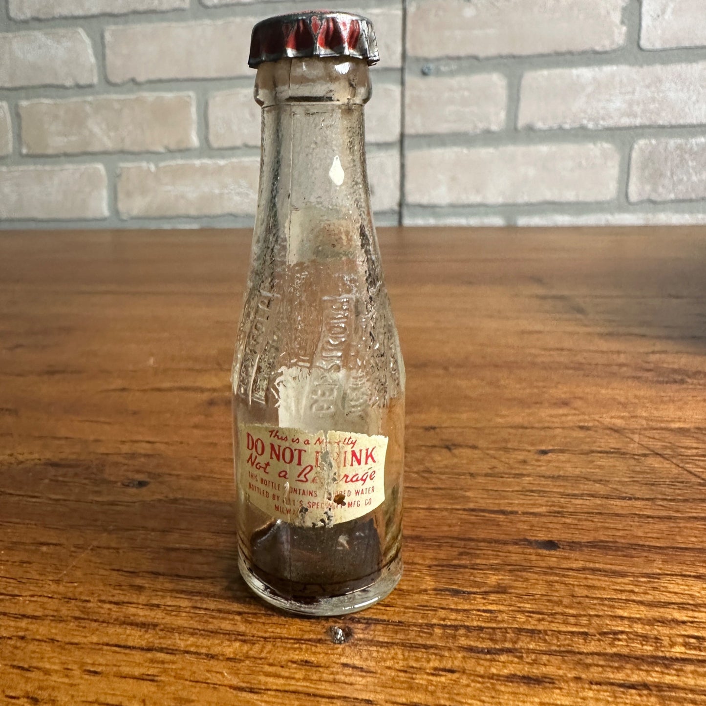 Rare Pepsi Cola Mini Bottle 1930's 1940's Double Dot Litho Cap Soda