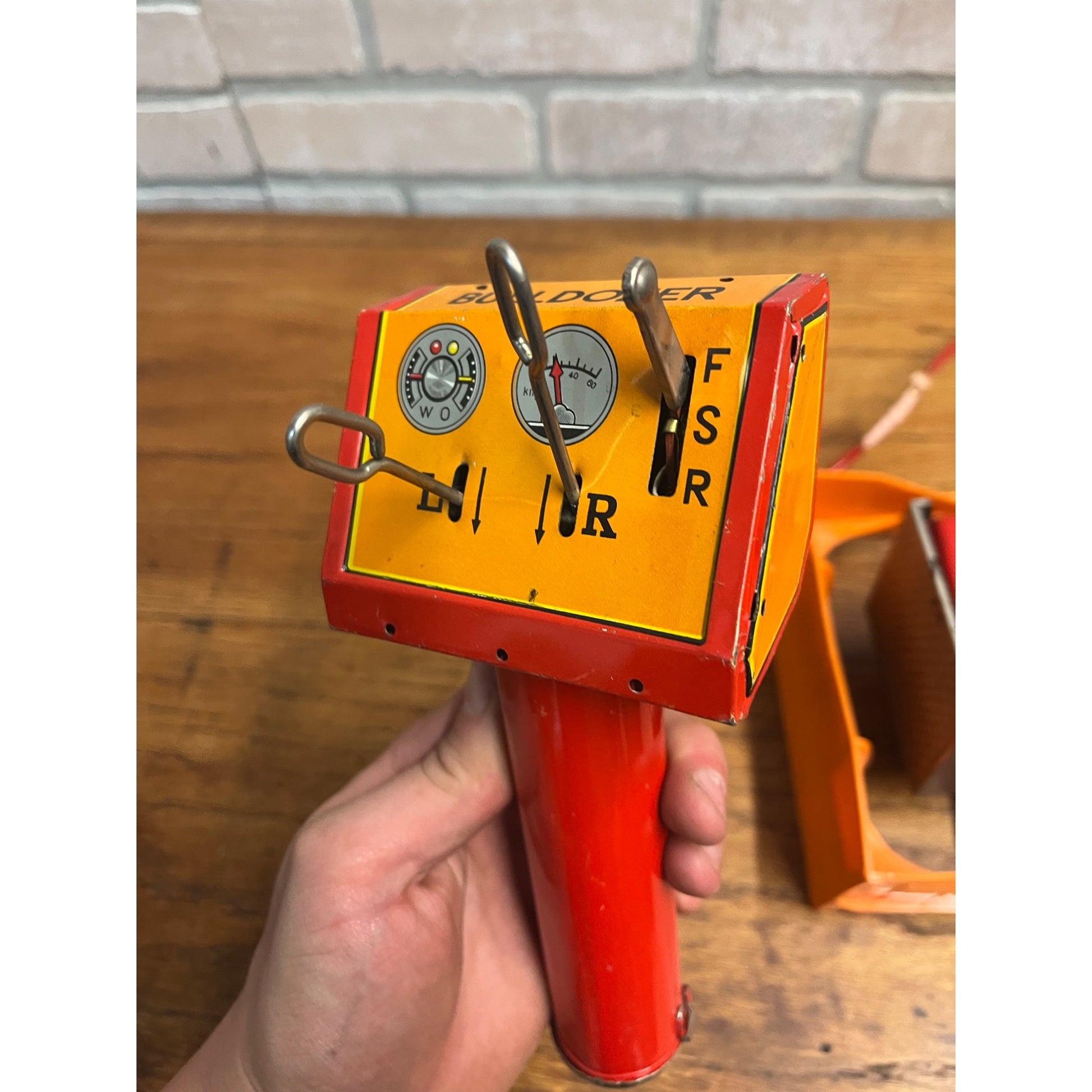 Vintage 1960s Cragston Tin Litho Bulldozer Battery Operated Toy - Japan