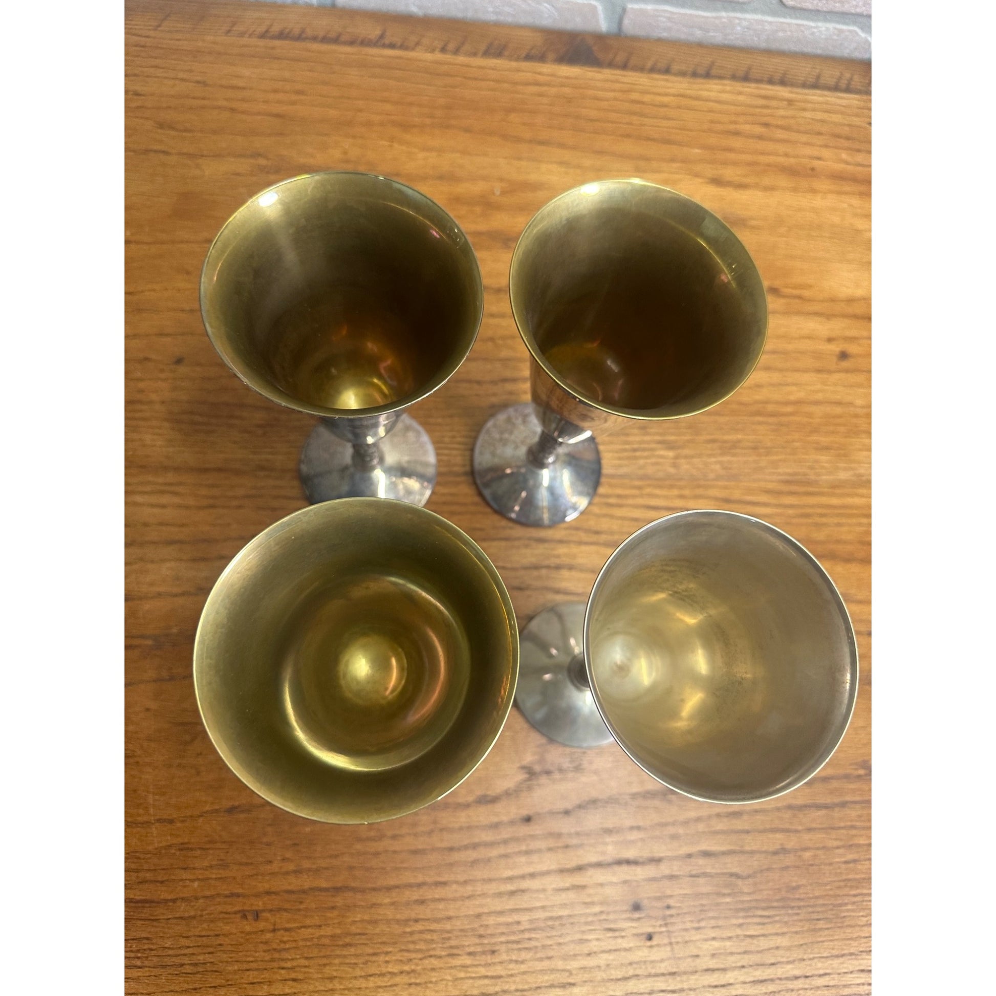 Vintage Valero EPB Silver Spain Gothic WEDDING GOBLETS (4) Champagne Stem Cups