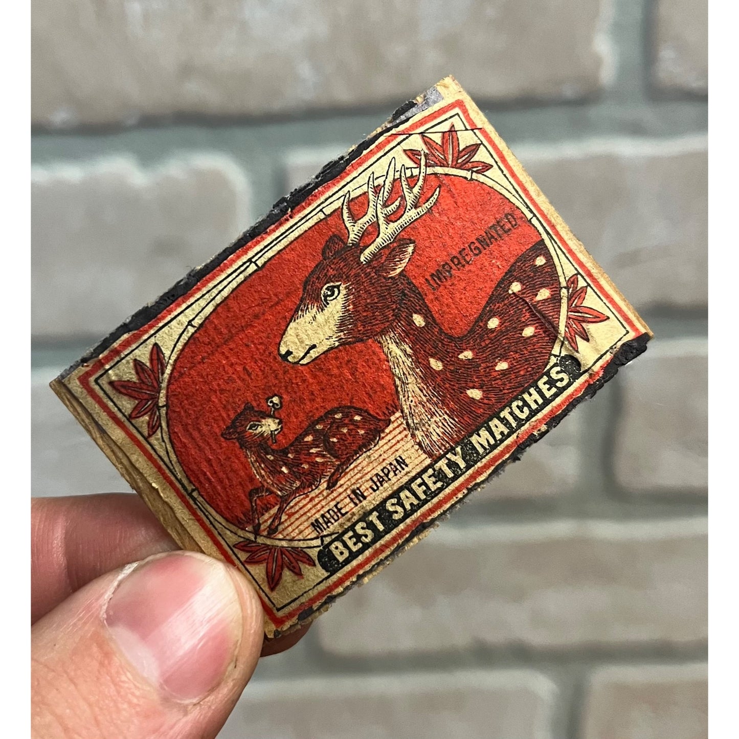 RARE Vintage 1920s Best Deer Safety Matches Box Cover Label Advertising Japan