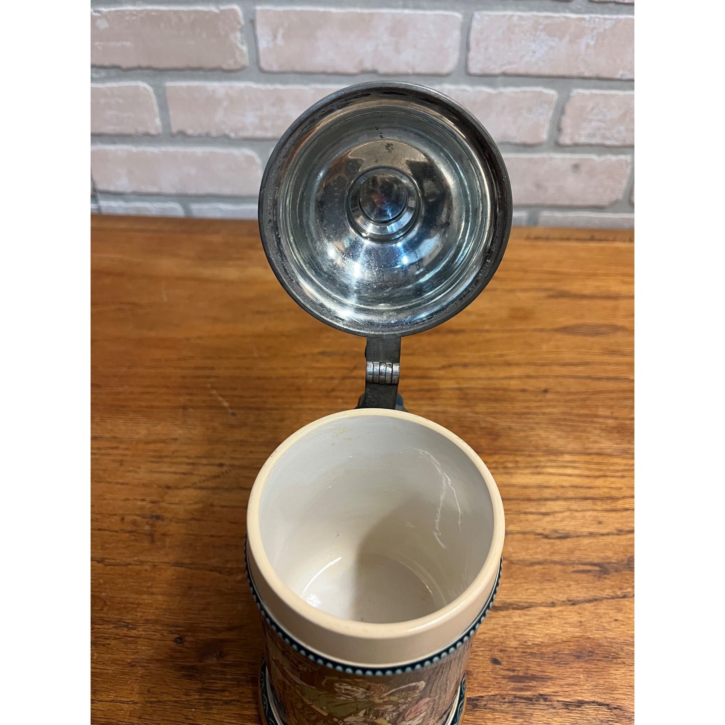 Mettlach Antique Vintage German Beer Stein 2271/1055 Pewter Lid 1/2L Old German