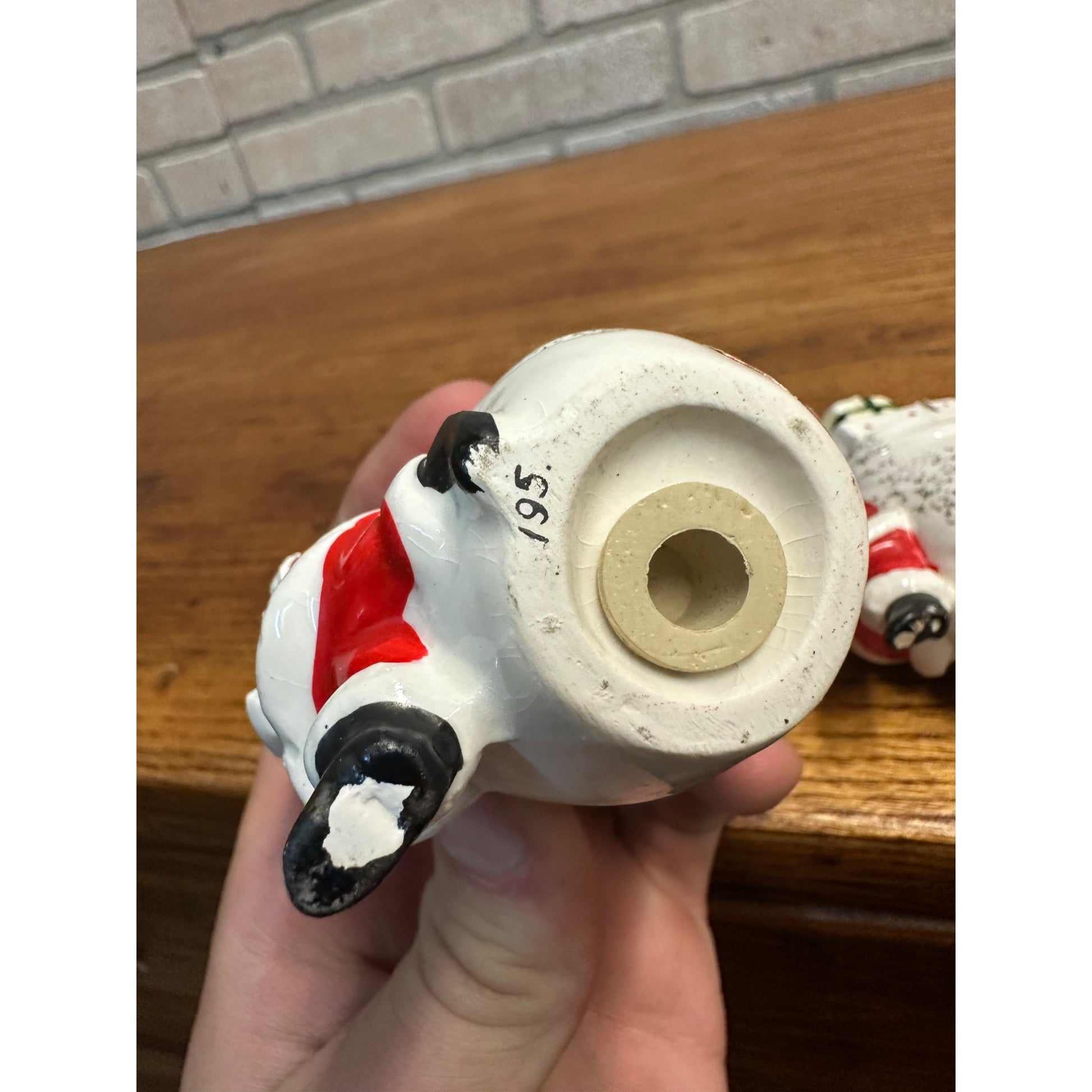 Rare Vintage MCM Lefton Santa Claus Pair Toy Sacks Christmas Salt Pepper Shakers