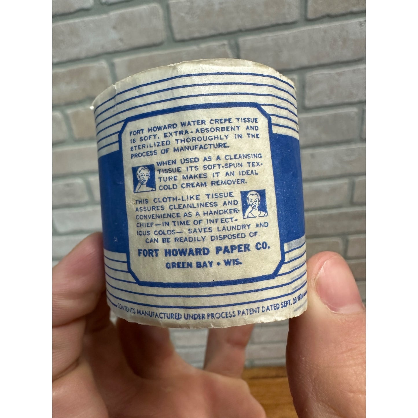 Vintage Fort Howard Tissue Salesman Sample Mini Toilet Paper Advertising 1932