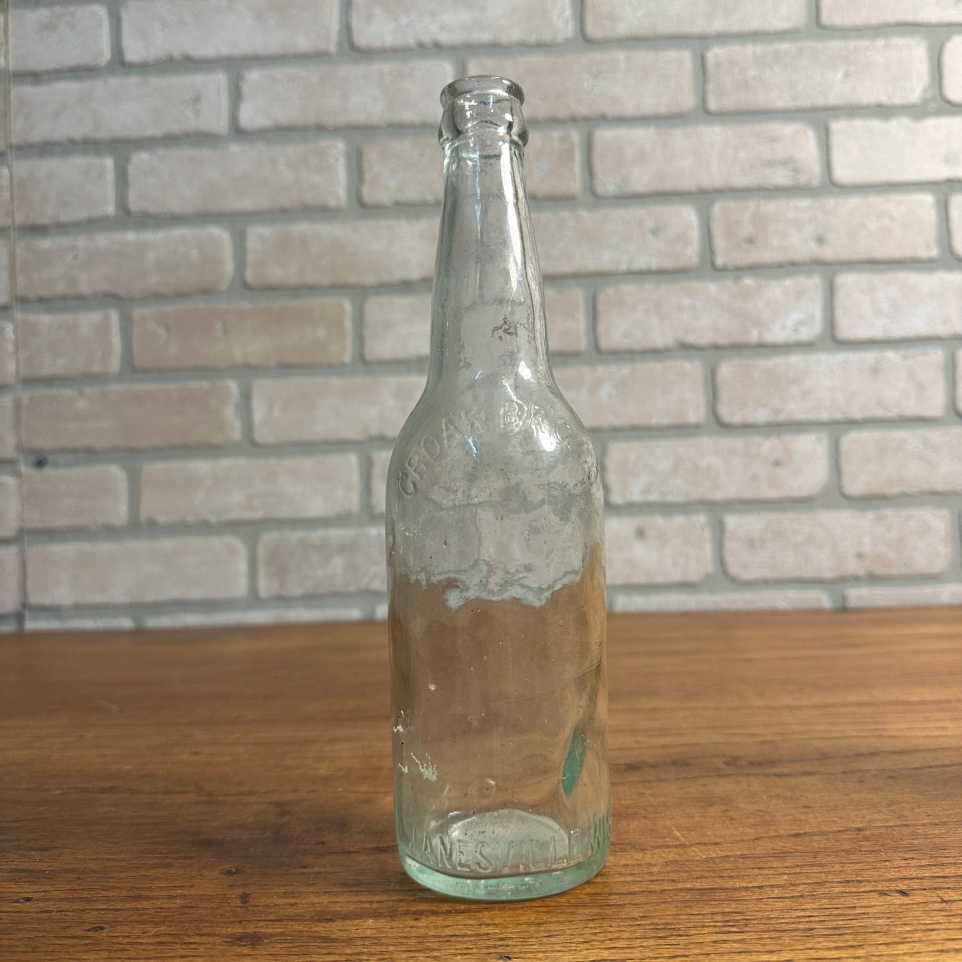 Pre-Prohibition Croak Brewing Co Beer Bottle Janesville Wis Wisconsin Crown Top