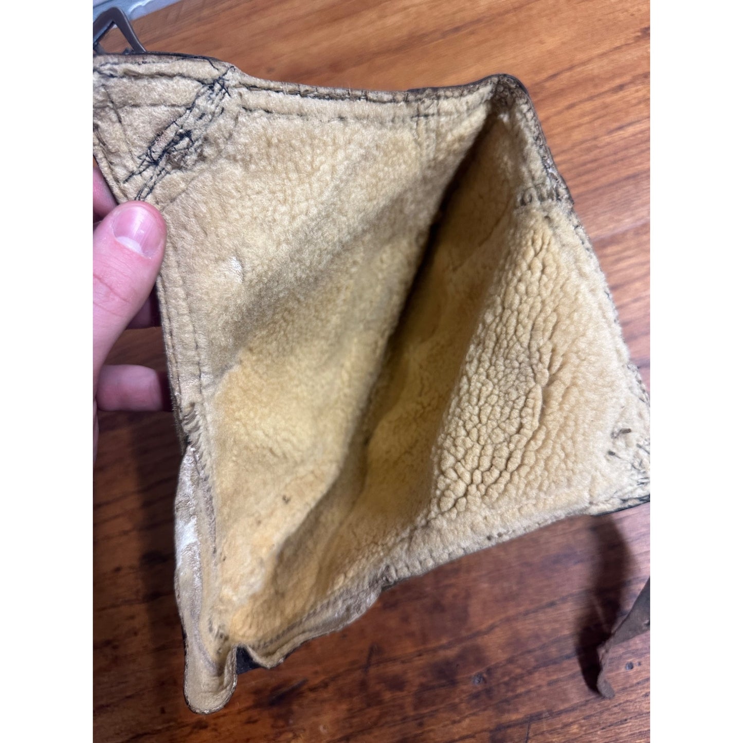Antique Early 1900s Leather Motorcycle or Aviator Pilot's Leather Skull Cap