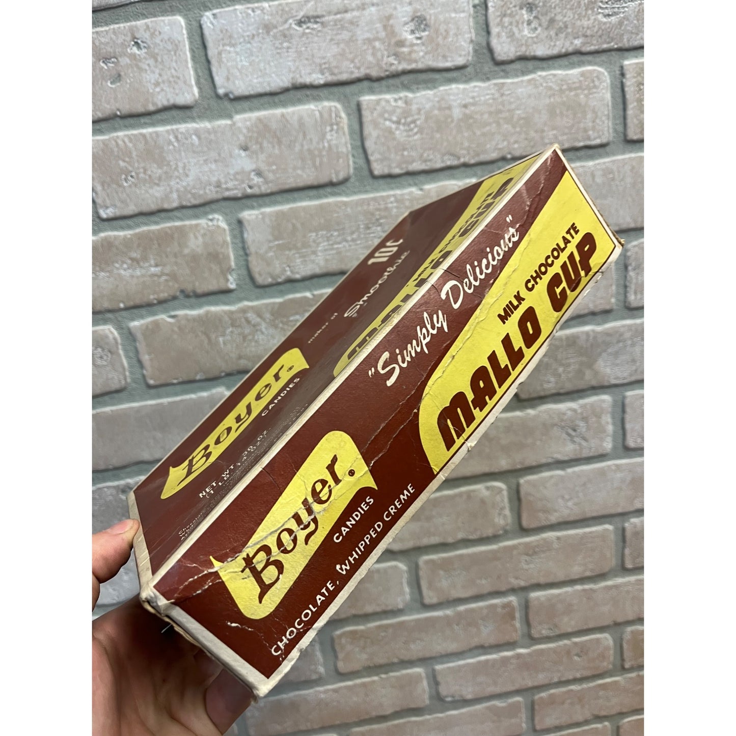 Vintage Boyer Candies Mallo Cup Candy Bar Empty Cardboard Store Display Box