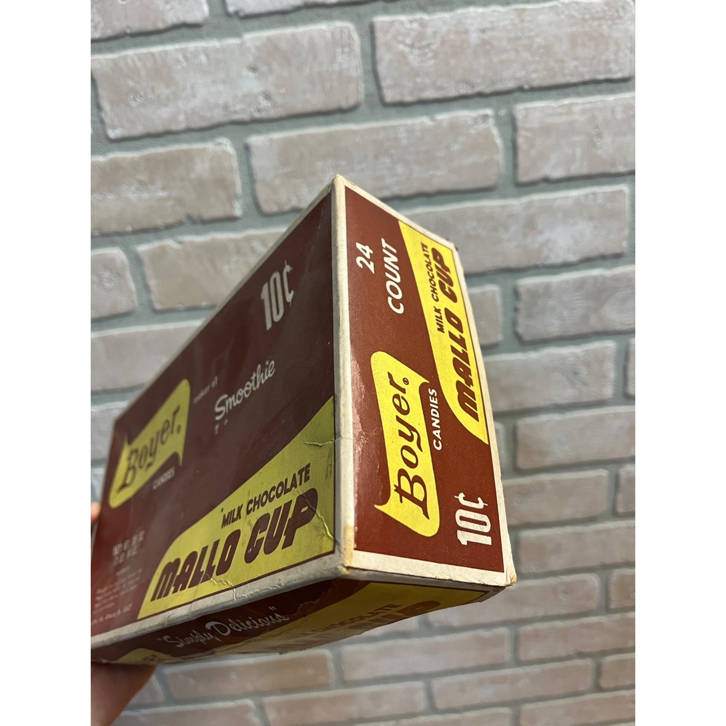 Vintage Boyer Candies Mallo Cup Candy Bar Empty Cardboard Store Display Box