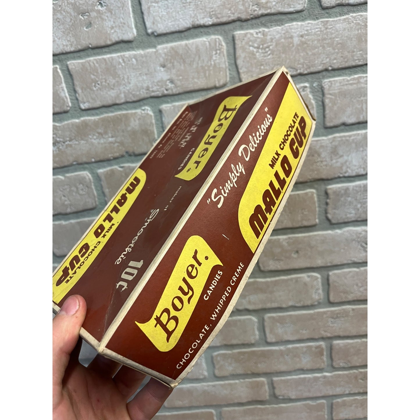 Vintage Boyer Candies Mallo Cup Candy Bar Empty Cardboard Store Display Box
