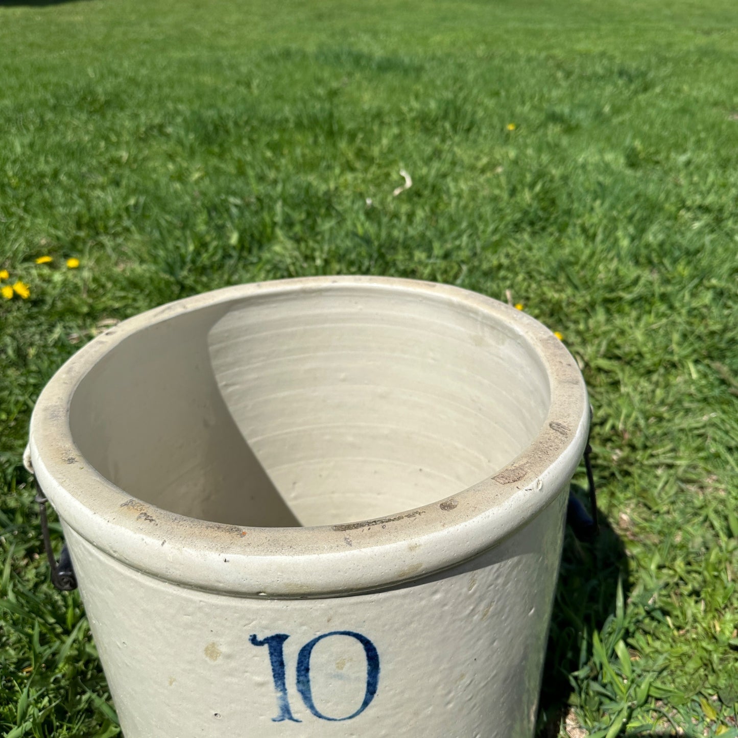 10 Gallon Red Wing Stoneware Crock w/ Bail Handles