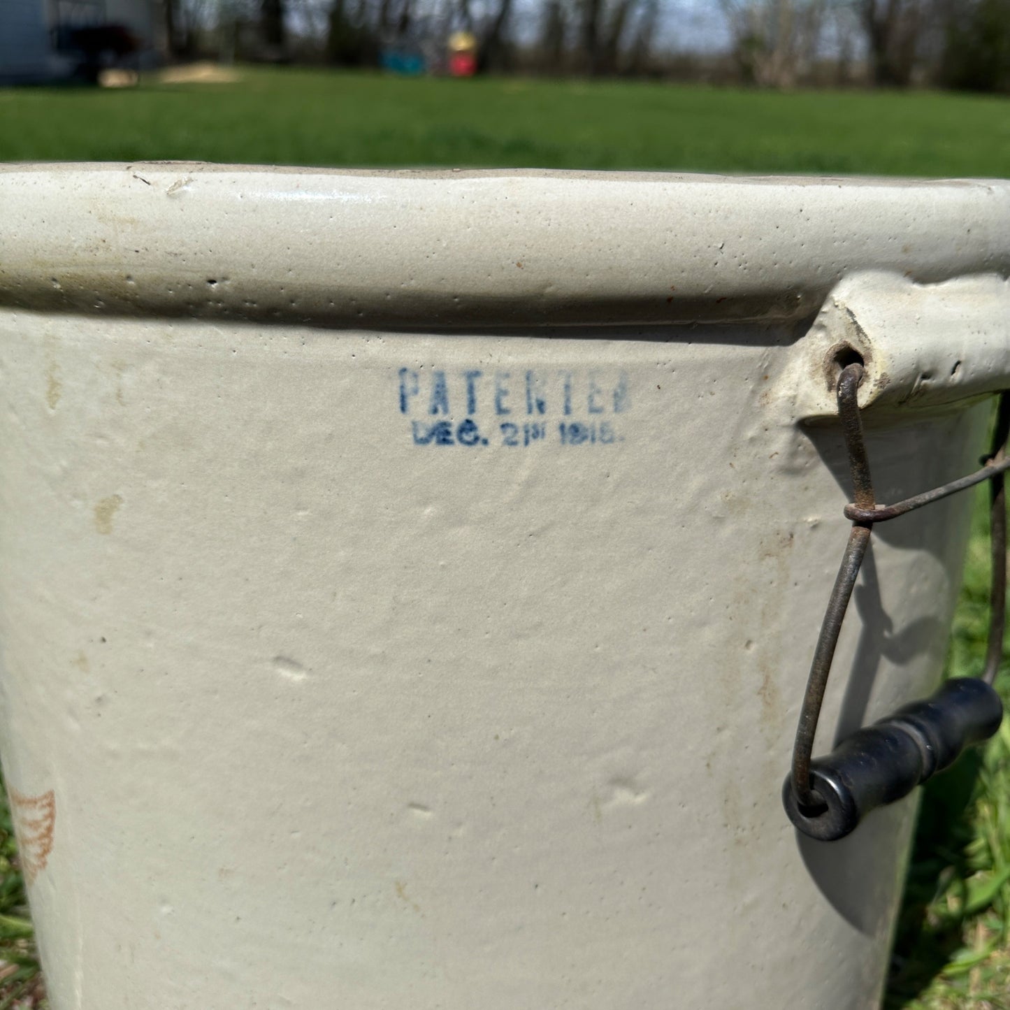 10 Gallon Red Wing Stoneware Crock w/ Bail Handles