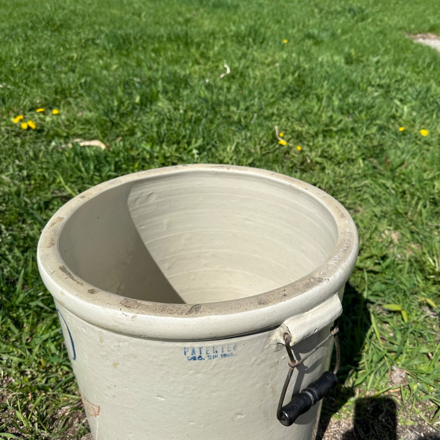 10 Gallon Red Wing Stoneware Crock w/ Bail Handles