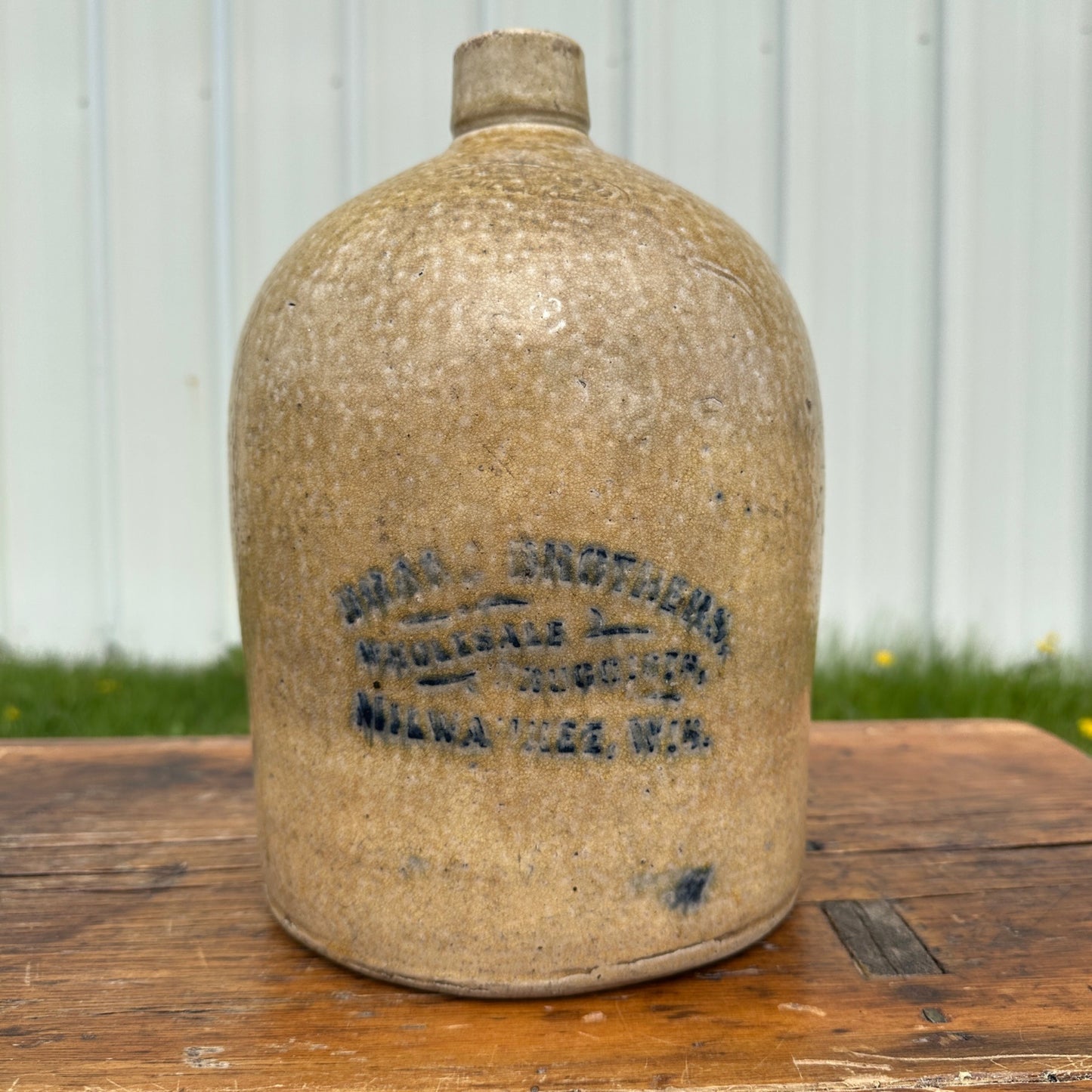 SCARCE Drake Brothers Druggists Hermann Milwaukee Wisconsin Stoneware Jug