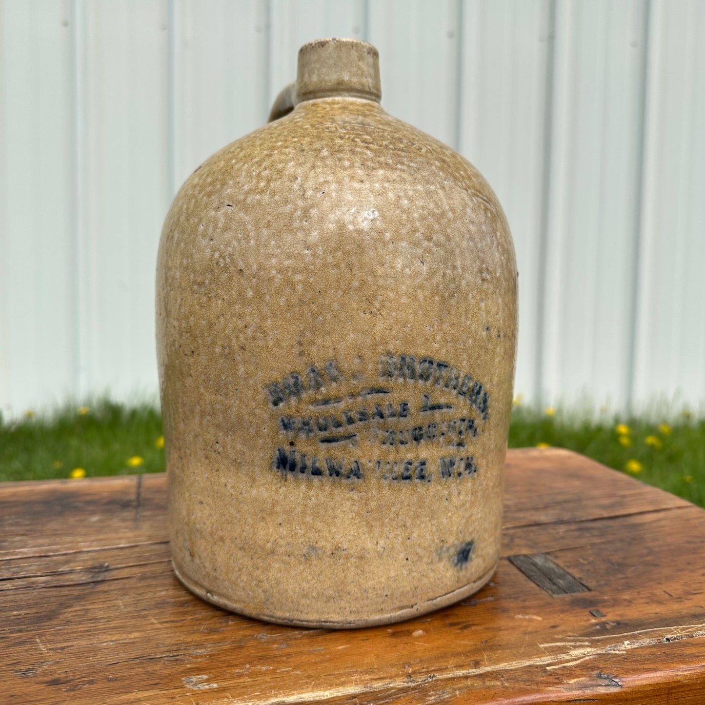 SCARCE Drake Brothers Druggists Hermann Milwaukee Wisconsin Stoneware Jug