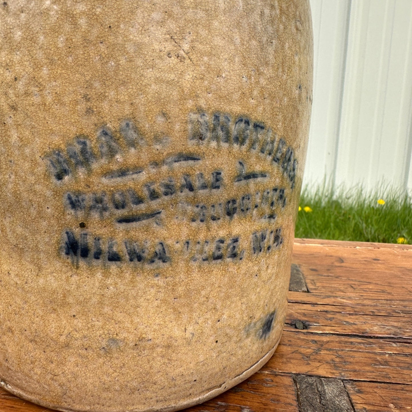 SCARCE Drake Brothers Druggists Hermann Milwaukee Wisconsin Stoneware Jug