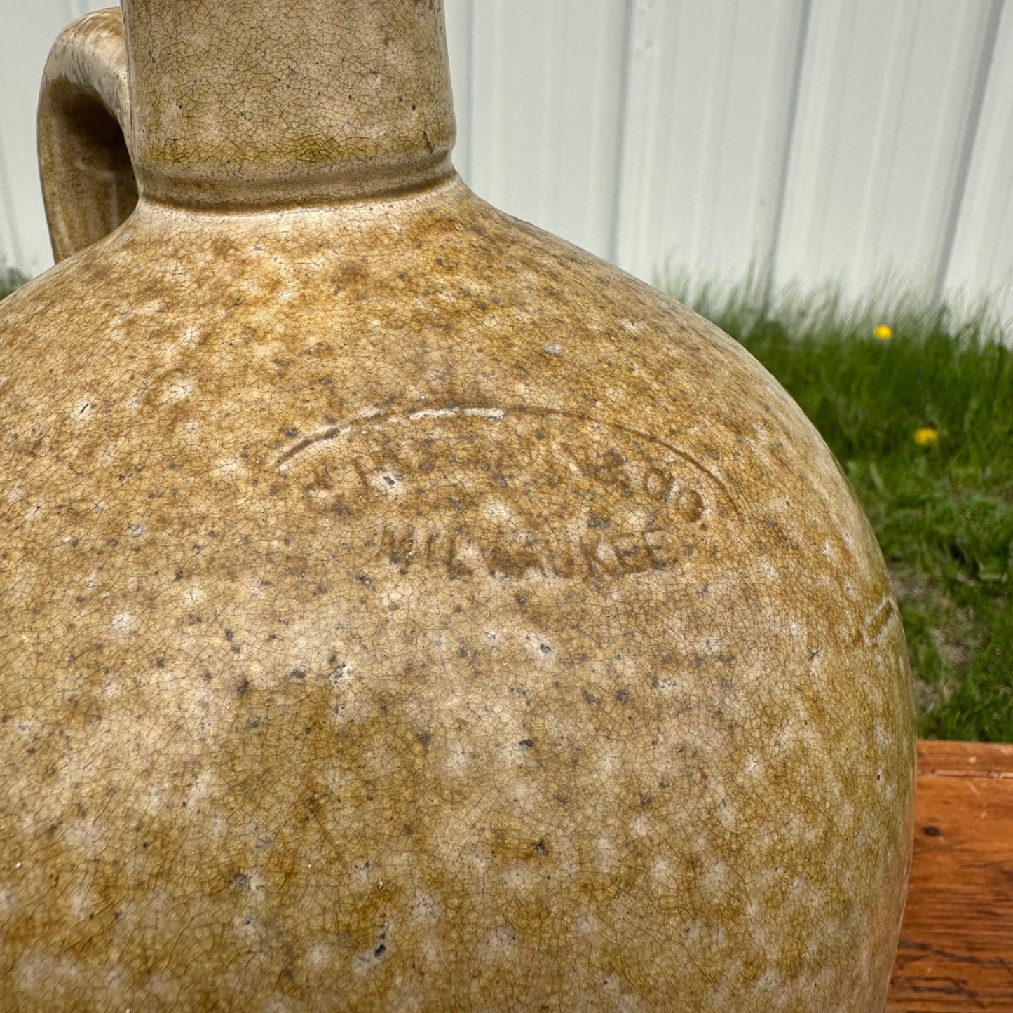 SCARCE Drake Brothers Druggists Hermann Milwaukee Wisconsin Stoneware Jug