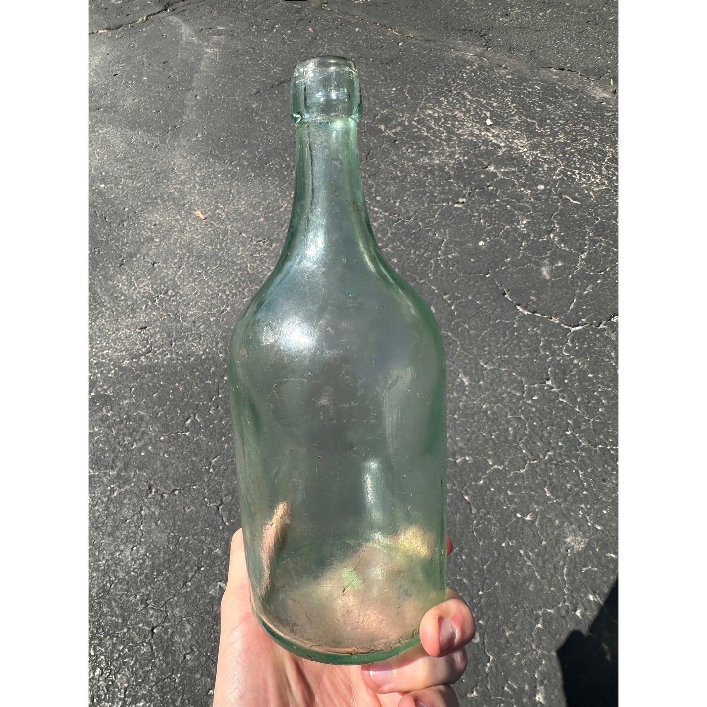 SCARCE Pre-Pro 1890s JJ Tirschel Bottling Works Iron Mountain Mich. Beer Bottle Aqua