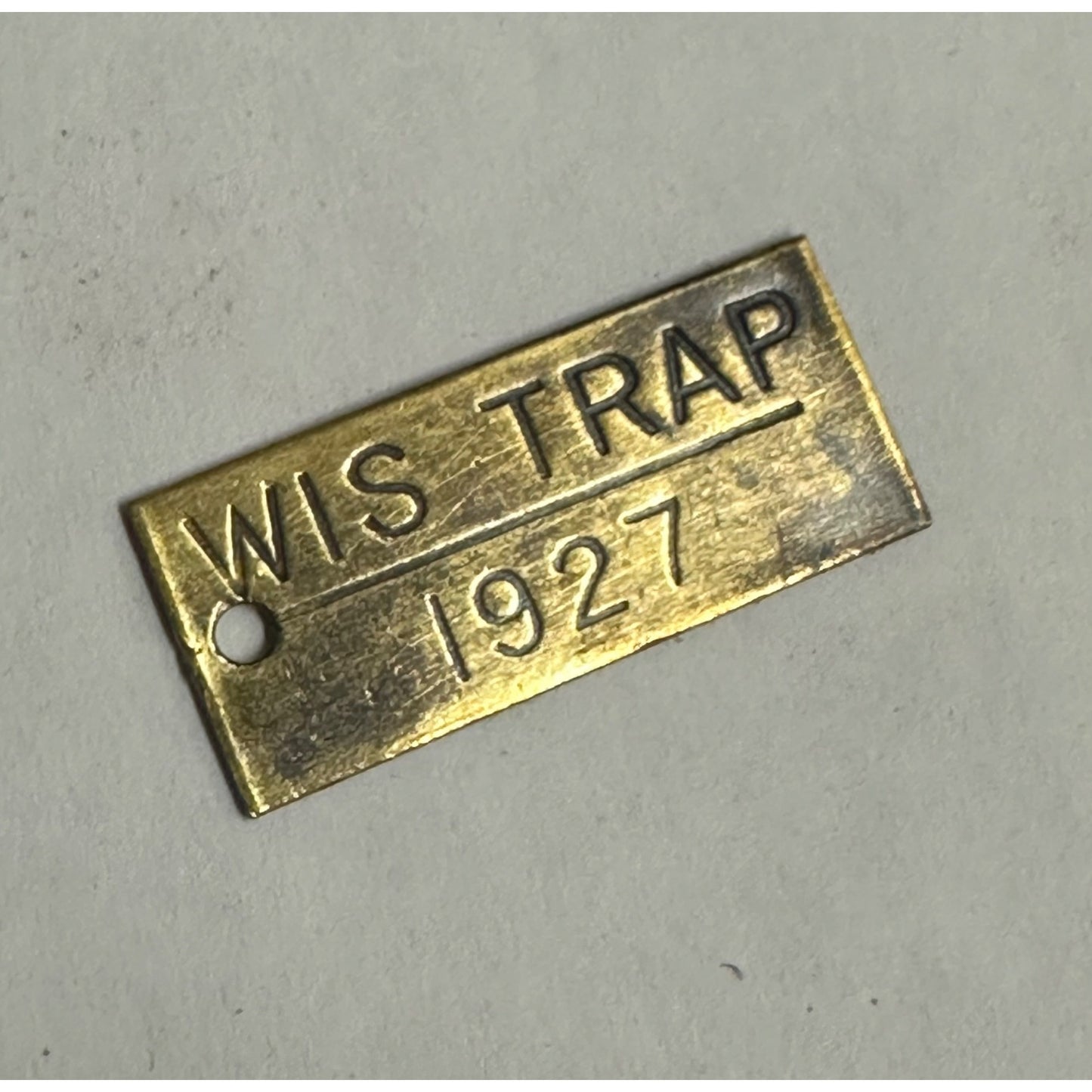 Vintage 1927 Wisconsin Trap Tag Trapping Hunting License