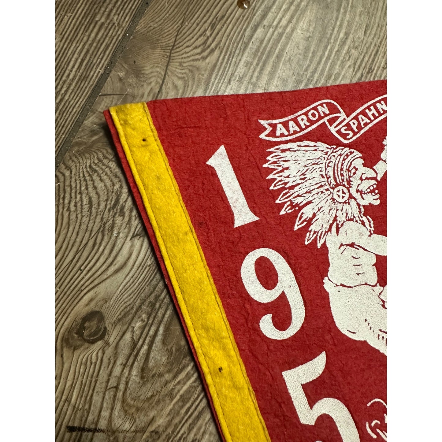 Original 1959 Milwaukee Braves National League Champions Pennant Hank Aaron