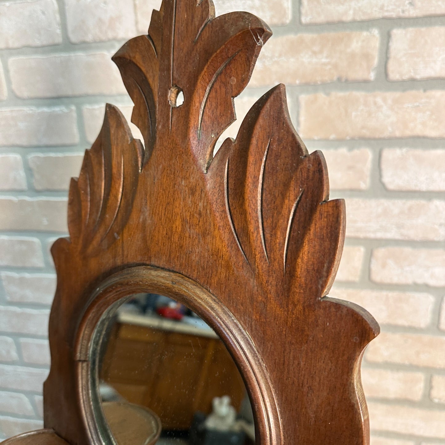 Antique Wooden Wall Shaving Cabinet w/ Mirror Victorian Medicine Cabinet