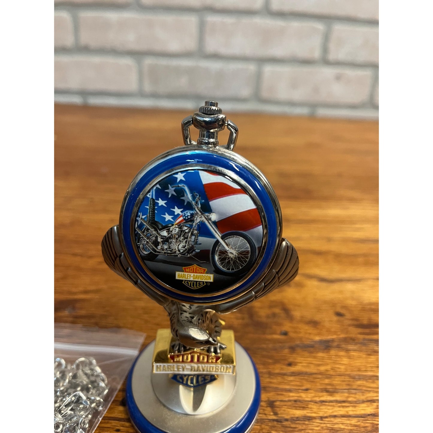 Franklin Mint Harley Davidson Pocket Watch w/ Stand Ultimate Chopper Edition