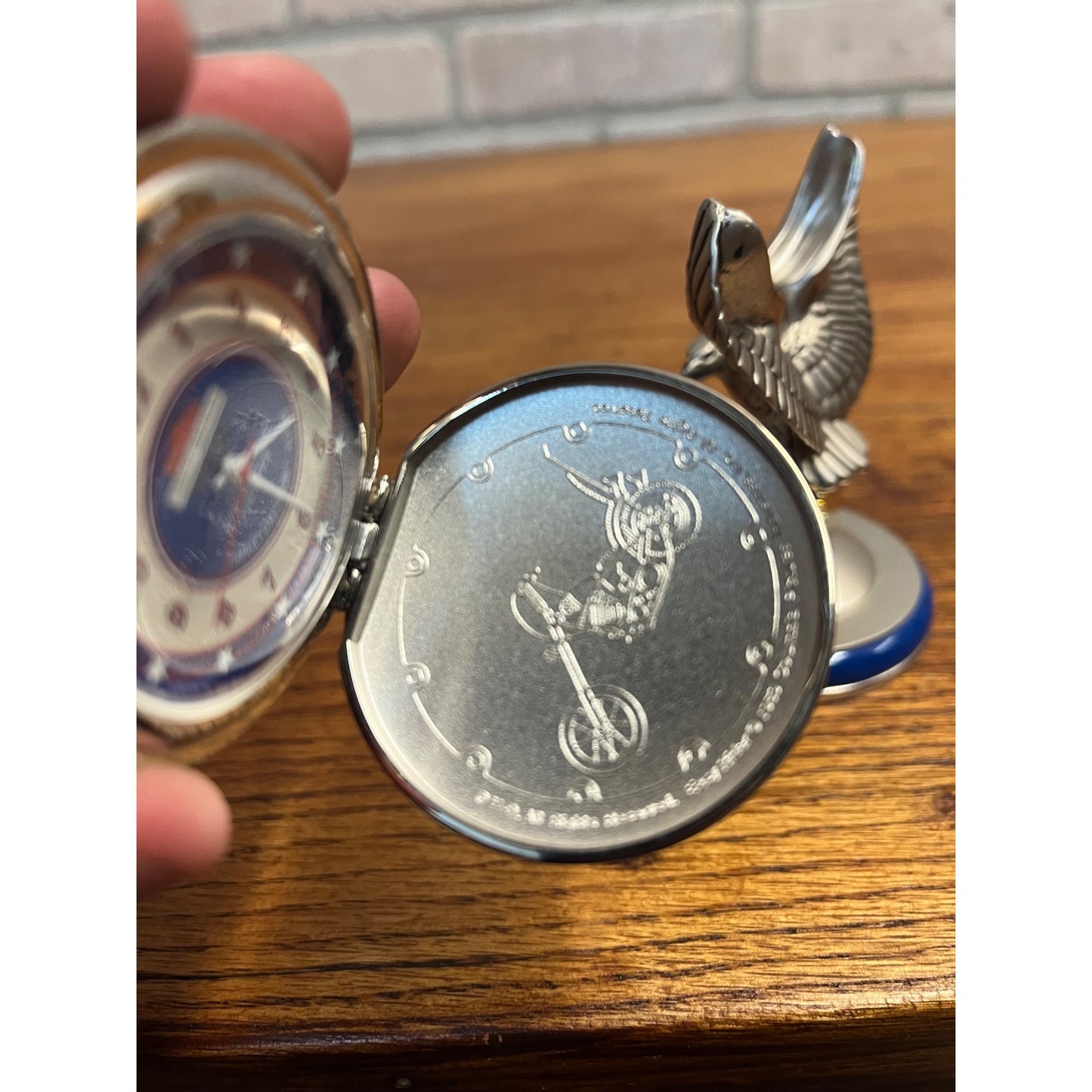 Franklin Mint Harley Davidson Pocket Watch w/ Stand Ultimate Chopper Edition