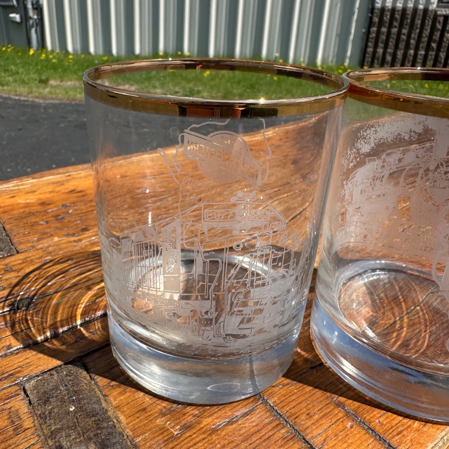 Chicago Northwestern Railroad Wisconsin Division Glasses Set of (2) Cocktail