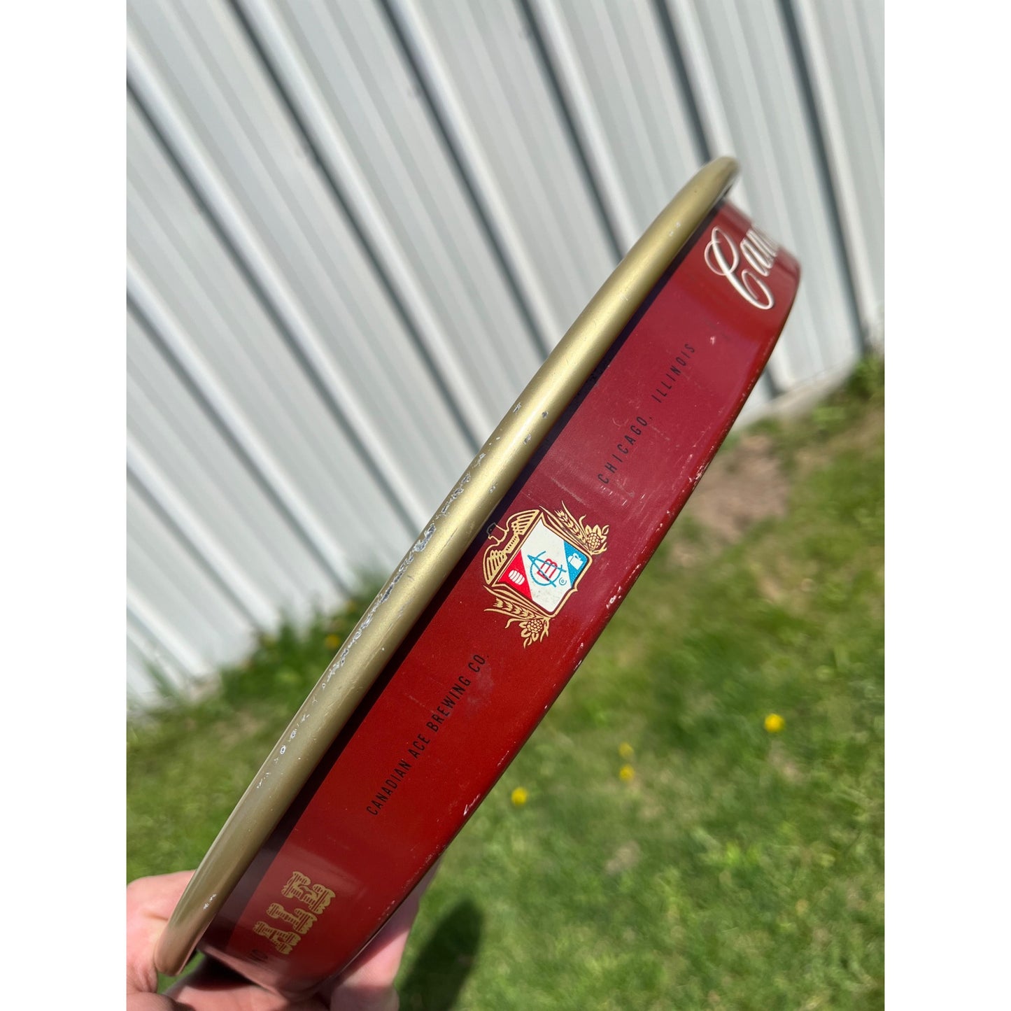 Vintage 1930s Canadian Ace Beer Tray 13" Serving Advertising Bar Sign