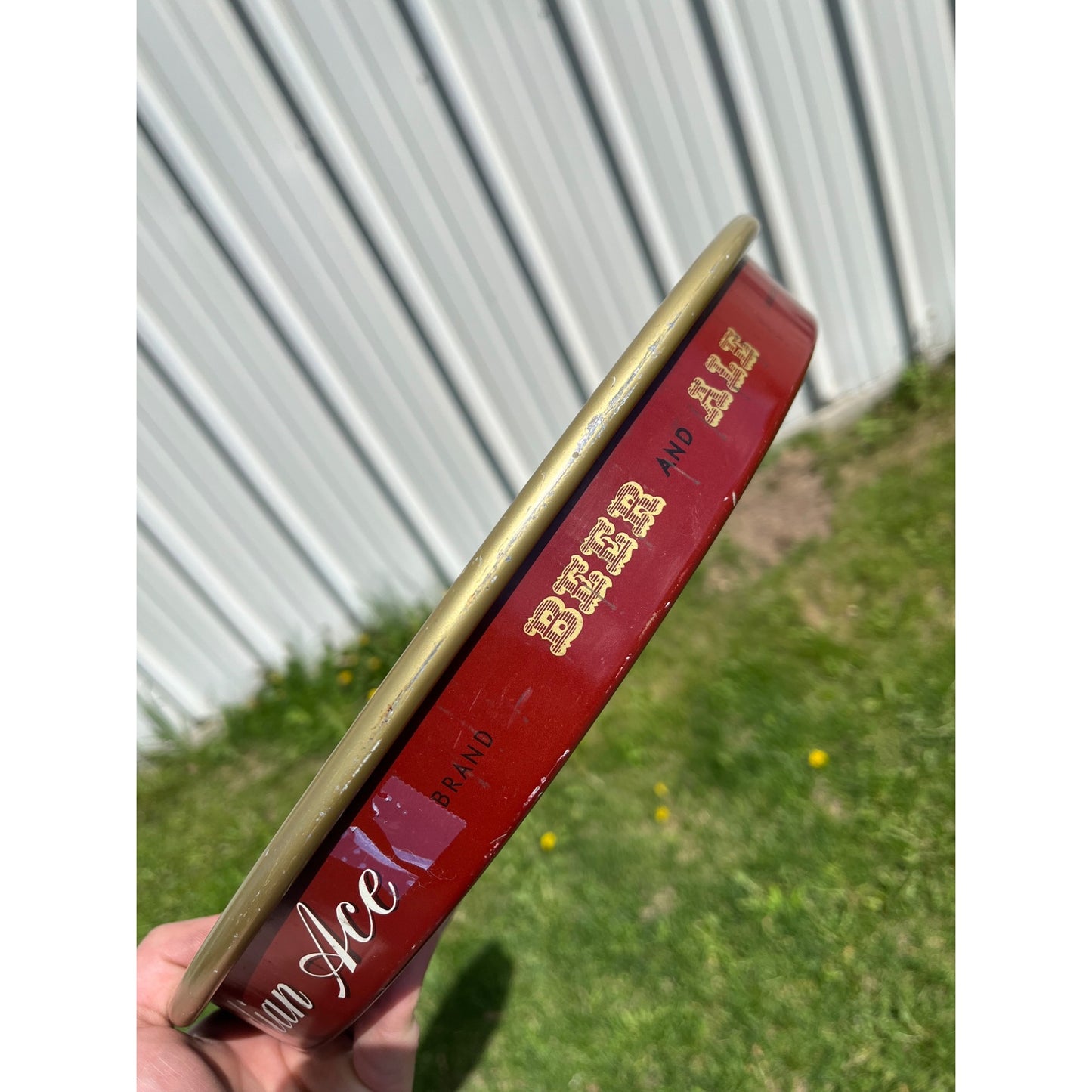 Vintage 1930s Canadian Ace Beer Tray 13" Serving Advertising Bar Sign