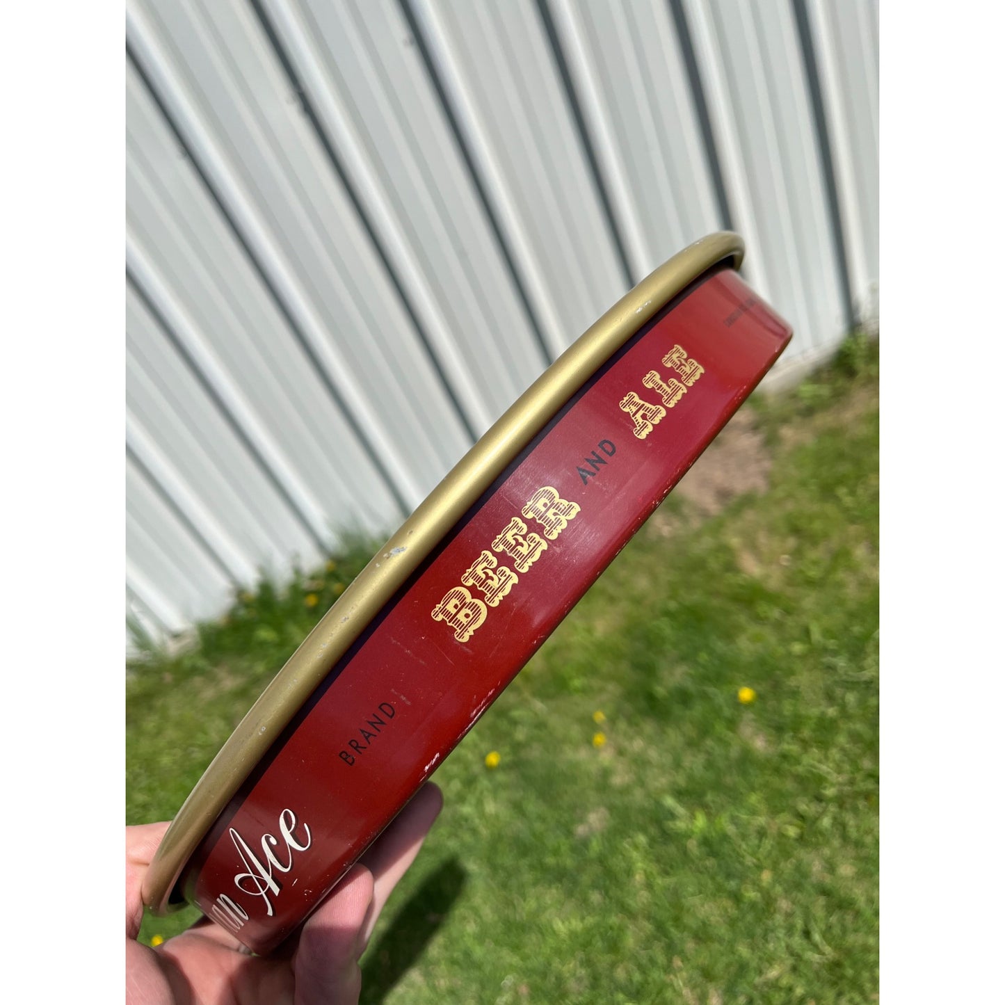 Vintage 1930s Canadian Ace Beer Tray 13" Serving Advertising Bar Sign