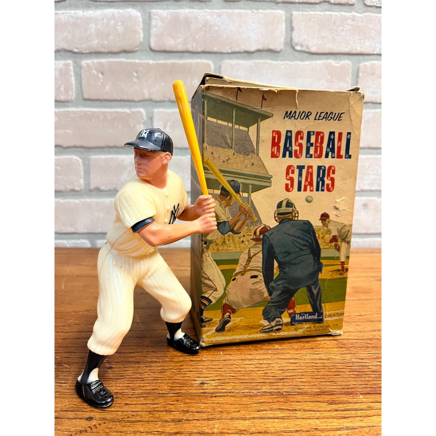 Original 1958 Mickey Mantle Hartland Plastic Figure w/ Box Yankees #910