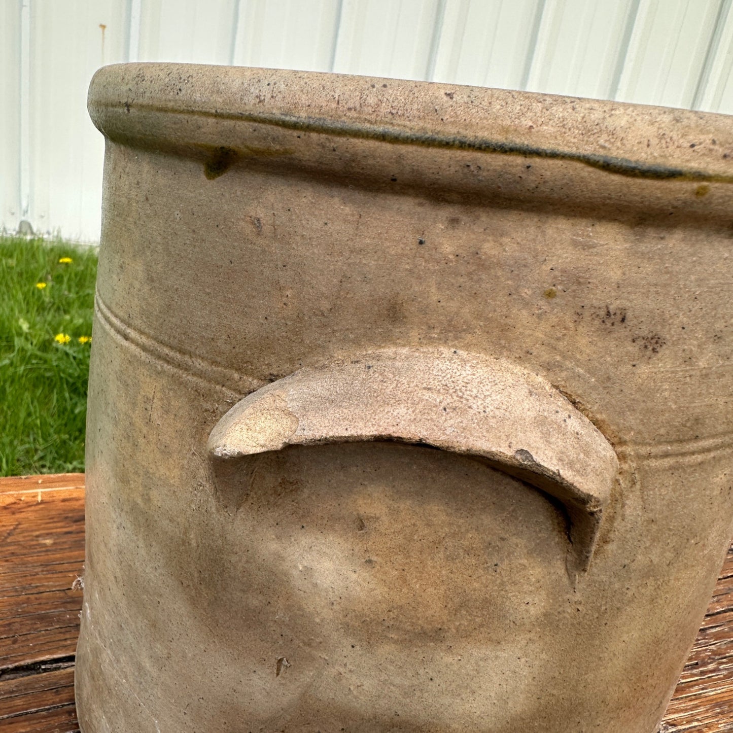 Antique 2 Gallon Double Strike Stoneware Crock Cobalt Decorated Red Wing?