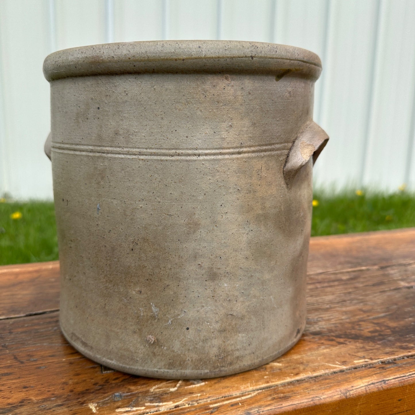 Antique 2 Gallon Double Strike Stoneware Crock Cobalt Decorated Red Wing?