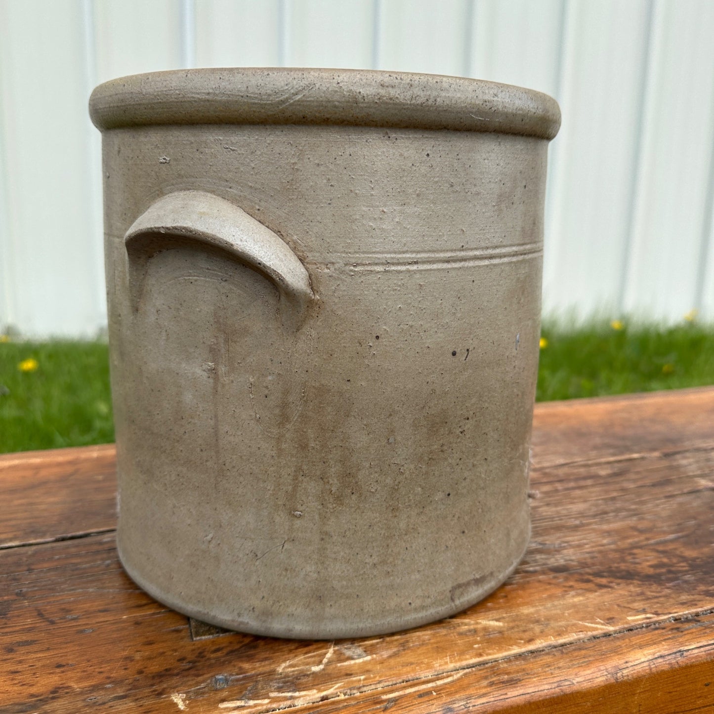 Antique 2 Gallon Double Strike Stoneware Crock Cobalt Decorated Red Wing?